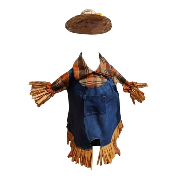 Porch Goose Scarecrow Outfit Fall Porch Goose Outfit – 23" Autumn Overalls Set with Hat for Garden Statue Decor
