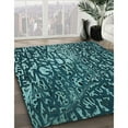 thumbnail image 2 of Ahgly Company Indoor Square Patterned Deep Teal Green Area Rugs, 5' Square, 2 of 6