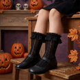 thumbnail image 5 of Stcellnmex Women Lace Socks, Ruffle Frilly Ankle Socks, Cute Lolita Lace Trim Dress Socks, Pink Color, 2 Pairs for Accessories, 5 of 8