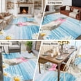 thumbnail image 5 of 5'x7' Area Rugs for Living Room Bedroom, Blue Easter Bunny Washable Rug Carpet Runner Indoor Outdoor, Spring Daisy Modern Ombre Striped Non Slip Floor Mats Area Rug for Kitchen, Nursery, 5 of 8