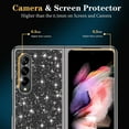 thumbnail image 5 of Compatible with Samsung Galaxy Z Fold 3 Glitter Plating Case, Luxury Bling Sparkly Shiny Cute Soft TPU Plating Bumper Raised Camera Shockproof Back Cover Wireless Charging for Women Girl, Black, 5 of 5