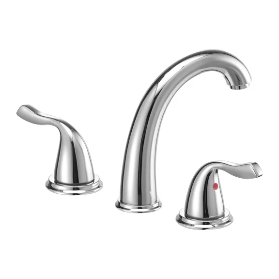 High Arc Silver Roman Tub Faucet Set,3 Hole Waterfall Design with Gooseneck Spout and 2 Handles,Deck Mount for Bathing and Pet Washing