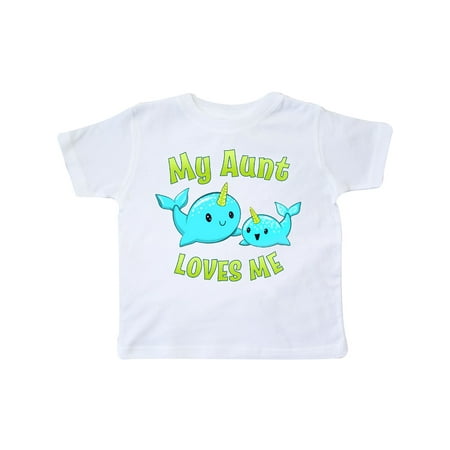 

Inktastic My Aunt loves me- cute narwhal Gift Toddler Boy or Toddler Girl T-Shirt