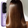 thumbnail image 4 of Plancha de pelo portátil sin cables con cepillo, carga USB, iones negativos, púas recubiertas de cerámica, ligera, para mujeres, peinado de viaje, apta para todo tipo de cabello, 4 of 6