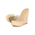 thumbnail image 4 of Women Transparent Open Toe Platform Wedge Heel Slide Mule Sandal 18994, 4 of 6