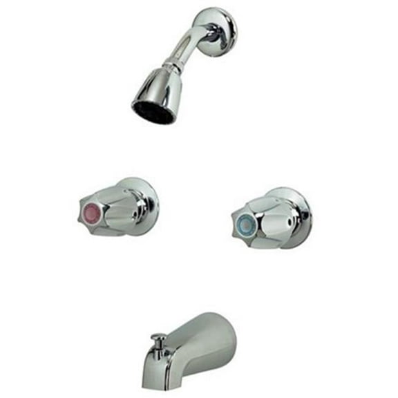 Tub & Shower Faucet 2-Metal Handle, Chrome