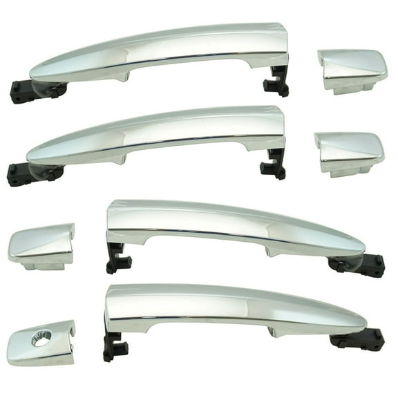 TRQ Front & Rear Chrome Exterior Door Handle Kit Set of 4 for Murano Sentra DHA35749