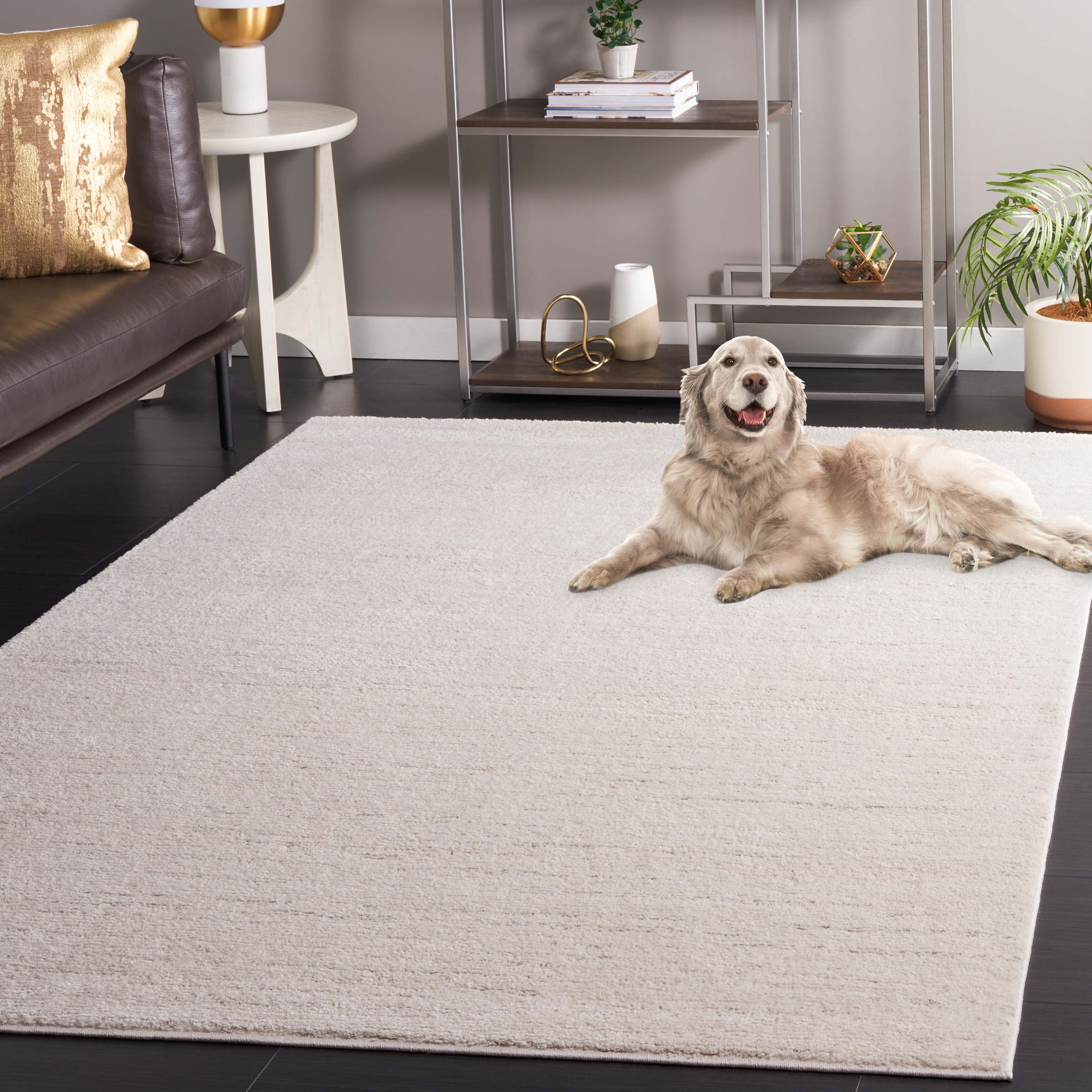 SAFAVIEH Revive Aleah Solid Polyester Area Rug, Ivory, 8' x 10'