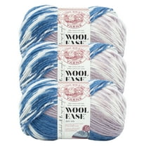 Lion Brand Yarn Wool-Ease Fair Isle Denim/Lilac Medium Acrylic, Wool Yarn 3 Pack