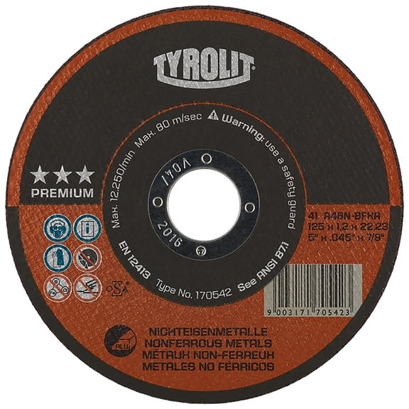 Tyrolit A46N-BFXA 6 X .045 X 7/8 Cut-Off Wheel Rein 25ct