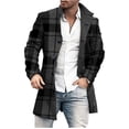 thumbnail image 1 of Men"s Wool Coat Jacket Single Breasted Mid-length Lapel Woolen Cloth For Indoor & Outdoor Wear, 1 of 3