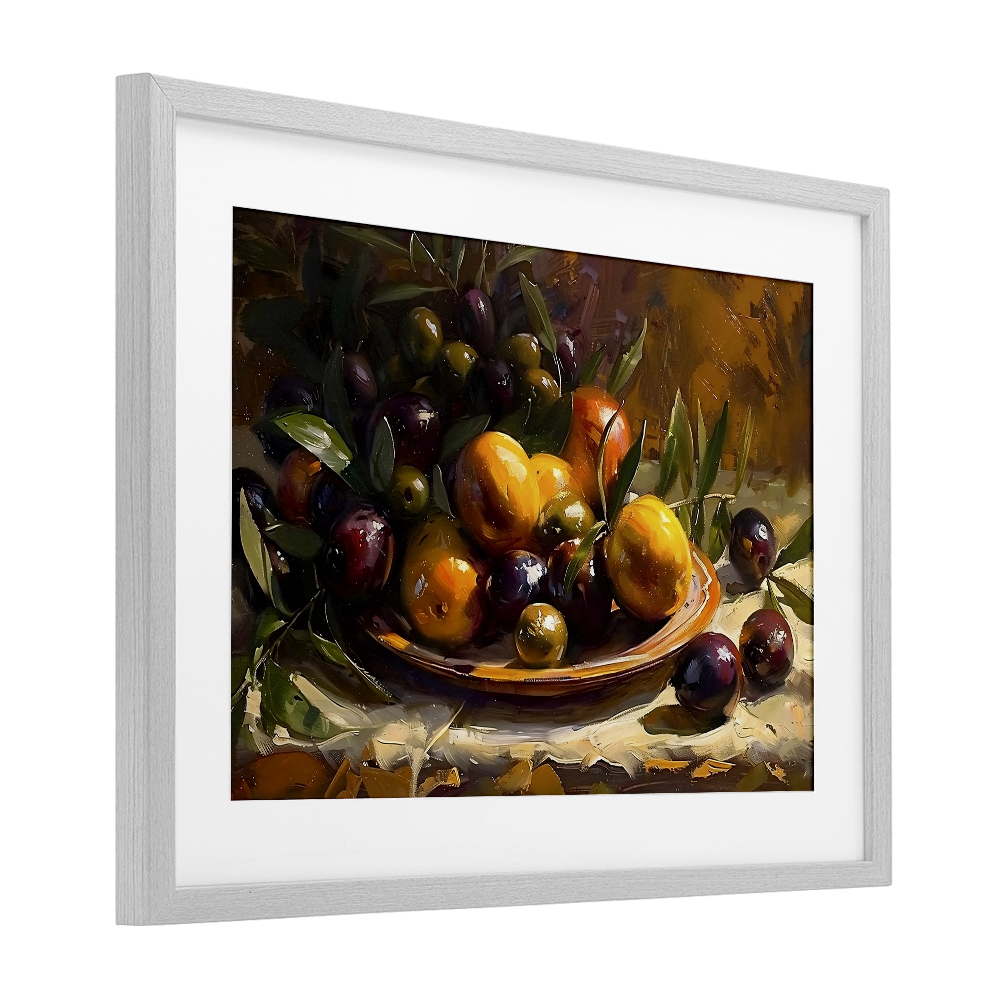 Stupell Industries Array of Olives & Citrus Gray Framed Print Under Glass, design by Creative Studio