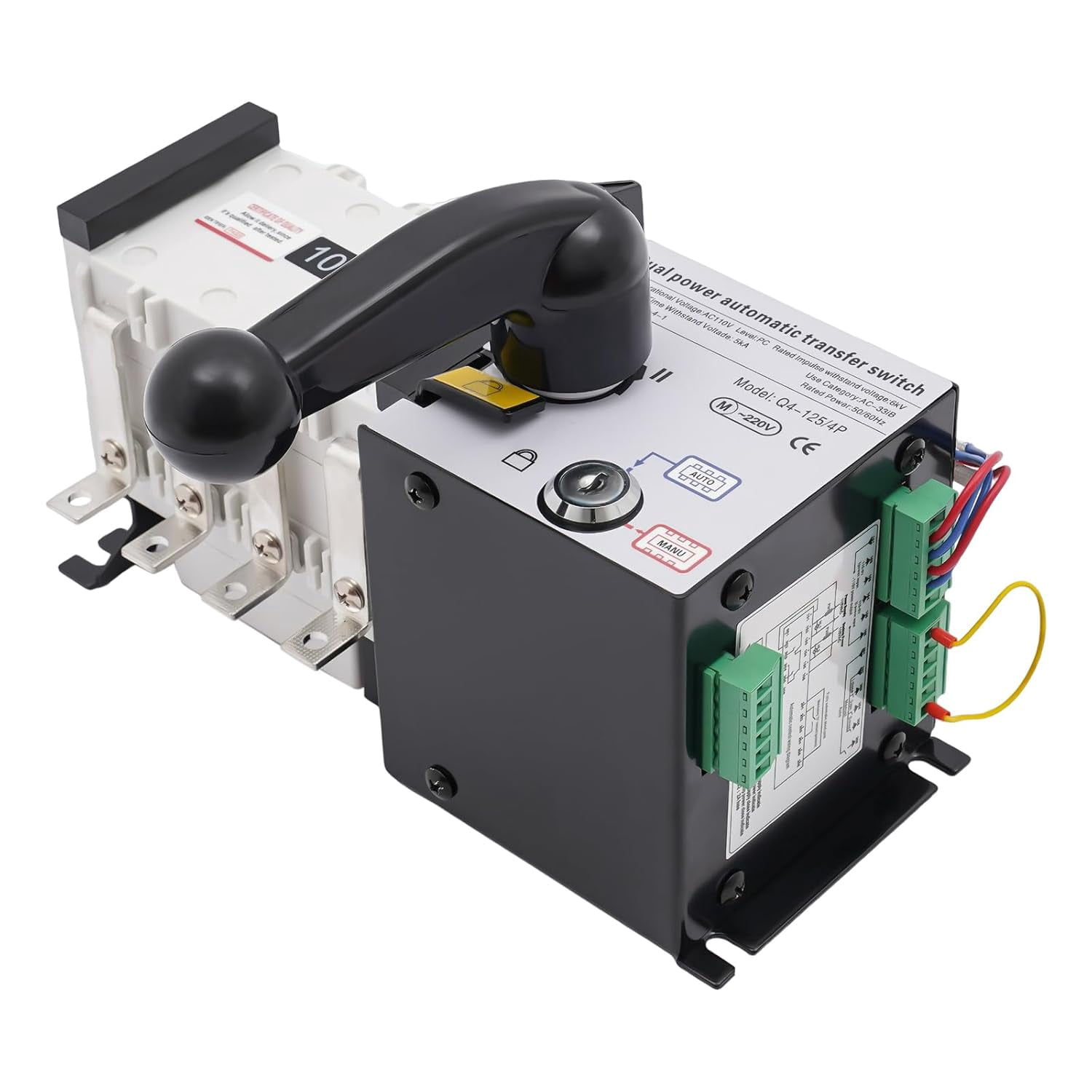 110V Dual Power Automatic Transfer Switch ,Automatic Generator Changeover Switch 100A/4P for Office Buildings, Shopping Malls, Banks