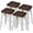 Coffee, variant on Anti-Slip Bar Stool Cushions Square Bar Stool Seat Cushions with Ties Set of 4 Small Square Chair Pads with Machine Washable Cover 12"X12"X2" (Coffee)