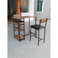 thumbnail image 7 of 3-Piece Dining Table Set for 2,Counter Height Bar Table Set with Cushioned Chairs and Wood Tabletop,Compact Kitchen Table Set with 3-Layer Side Storage Shelf for Kitchen Small Space, 7 of 7
