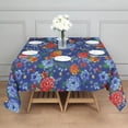 thumbnail image 3 of Pioneer Flower Floral Print Pattern Square Tablecloth,Waterproof Square Table Cover,Wipeable Spillproof Washable Table Cover for Home Kitchen Party Decor 42"X42"(107x107cm), 3 of 6