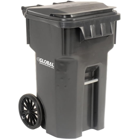 OTTO Mobile Heavy Duty Trash Container, 65 Gallon, Gray