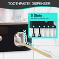 thumbnail image 4 of PHANCIR UV Toothbrush Holder for Bathrooms,5-Slot Wall Mount Toothbrush Timing Function Wall Mounted with Toothpaste Dispenser for Electric / Regular Toothbrush, 4 of 8