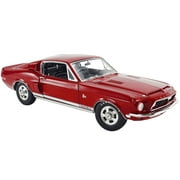 1968 Ford Mustang Shelby GT500 KR Candy Apple Red with White Stripes Ad Car Ltd Ed to 1356 pcs 1/18 Diecast Model Car by ACME