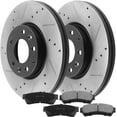 thumbnail image 2 of JADODE Brake Rotors Front 299mm Drilled & Slotted Design Brake Rotor & Brake Pad kit Including CLEANER DOT4 FLUID Replacement for Ford Fusion, Lincoln MKZ Zephyr, Mazda 6, Mercury Milan, 2 of 7
