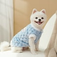 thumbnail image 4 of Winter Dog Clothes with Buckle Sweet Bear Print Pet Plush Sweater for Small Dogs Pomeranian Chihuahua Puppy Button Jacket Sky Blue XS, 4 of 5