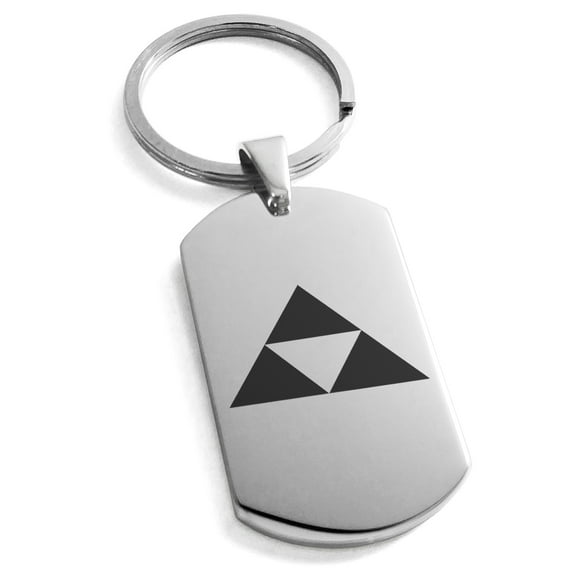 Stainless Steel Houjou Samurai Crest Engraved Dog Tag Keychain Keyring