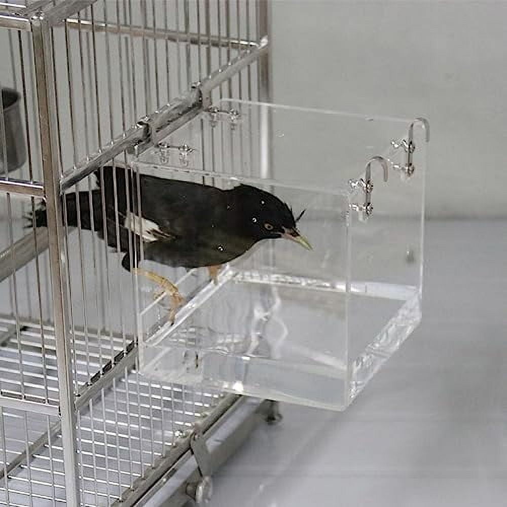 Acrylic Bird Bath Box, Hanging Bird Bath,Parrot Leak-Proof Bath,Bird Supplies Shower Cage Accessory