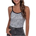 thumbnail image 1 of Pompotops Femme Été Aguichant Imprimé Léopard Sans Manches Décontracté Haut Dos Nu Débardeur Chemise Gilet, 1 of 5
