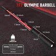thumbnail image 6 of Riedhoff 2 inch x 7 ft Olympic Barbell Bars, for Weightlifting & Powerlifting, Red & Black, 6 of 8