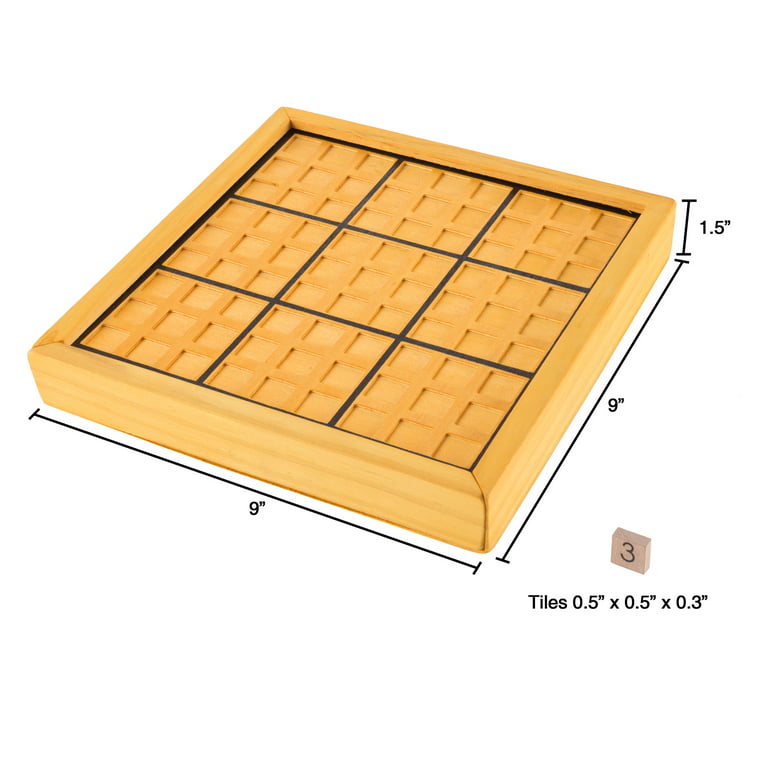  BOHS Wooden Sudoku Board Game with Drawer - with Book of 100  Sudoku Puzzles for Adults - Brain Teaser Desktop Toys : Toys & Games