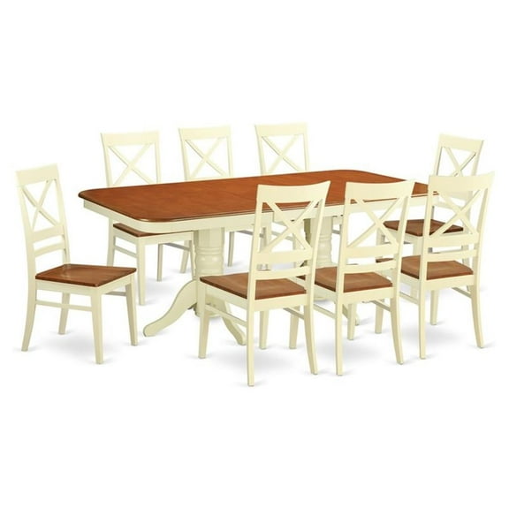 Pemberly Row 9-piece Wood Dining Table and Chairs in Cherry