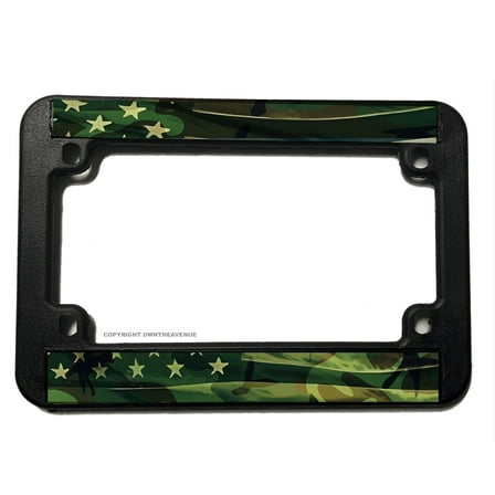 USA American Subdued World Country Flag Camo Motorcycle License Plate Frame