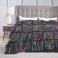 thumbnail image 4 of DouZhe Ultra-Soft Micro Fleece Lightweight Flannel Bed Blanket, Abstract Modern Lines Print Cozy Warm Throw Blankets, 80"x60", 4 of 7