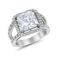 thumbnail image 7 of Halo Split Shank Engagement Ring CZ 925 Sterling Silver Size 5, 7 of 7