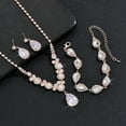 thumbnail image 4 of Top-keivon Rhinestone Bridal Wedding Jewelry Set Silver Necklace Earrings Sets Crystal Formal Prom Costume Jewelry Sets for Women and Brides, 4 of 10