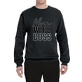 thumbnail image 2 of Wild Bobby, Mom Wife Boss Mother's Day Unisex Crewneck Sweatshirt, Black, Small, 2 of 6