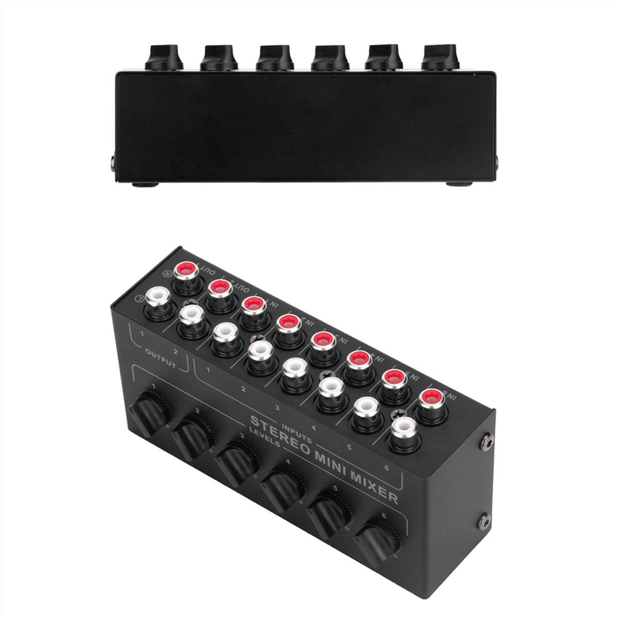 6 Channels Passive Stereo Mixer Mini Audio Mixer Portable Sound Mixer Input Ultra Low Noise for Live Studio