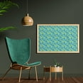 thumbnail image 2 of Natural Wall Art with Frame, Abstract Plants with Exotic Bamboo Patterns Botanical Art, Printed Fabric Poster for Bathroom Living Room, 35" x 23", Yellow Pale Blue and Teal, by Ambesonne, 2 of 2