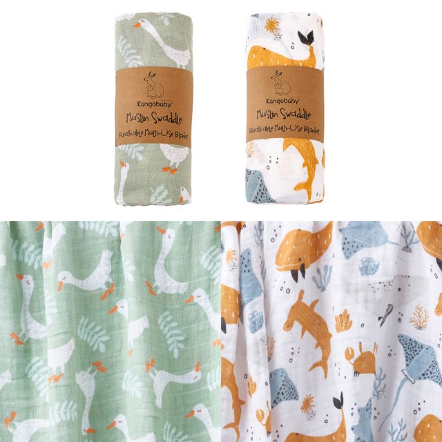 Kangobaby # My Soft Life # All Season Muselina Swaddle Manta Recién nacido Toalla de baño Múltiples funciones de diseños Baby Wrap Edredón infantil Tan Jianjun unisex