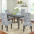 thumbnail image 2 of Amhlg Dining Room Chair Covers Set of 4, Stretch Printed Parsons Chair Slipcovers Spandex Removable Washable Kitchen Chair Protector Cover for Dining Room, Hotel, Ceremony (Grey Lotus+White Texture), 2 of 6