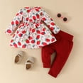 thumbnail image 5 of Odeerbi Girls Dress Baby Girls Clothes Toddler Kids Clothes Strawberry Long Sleeve Shirt Trousers Pants 2024 Casual Suit Red, 5 of 9