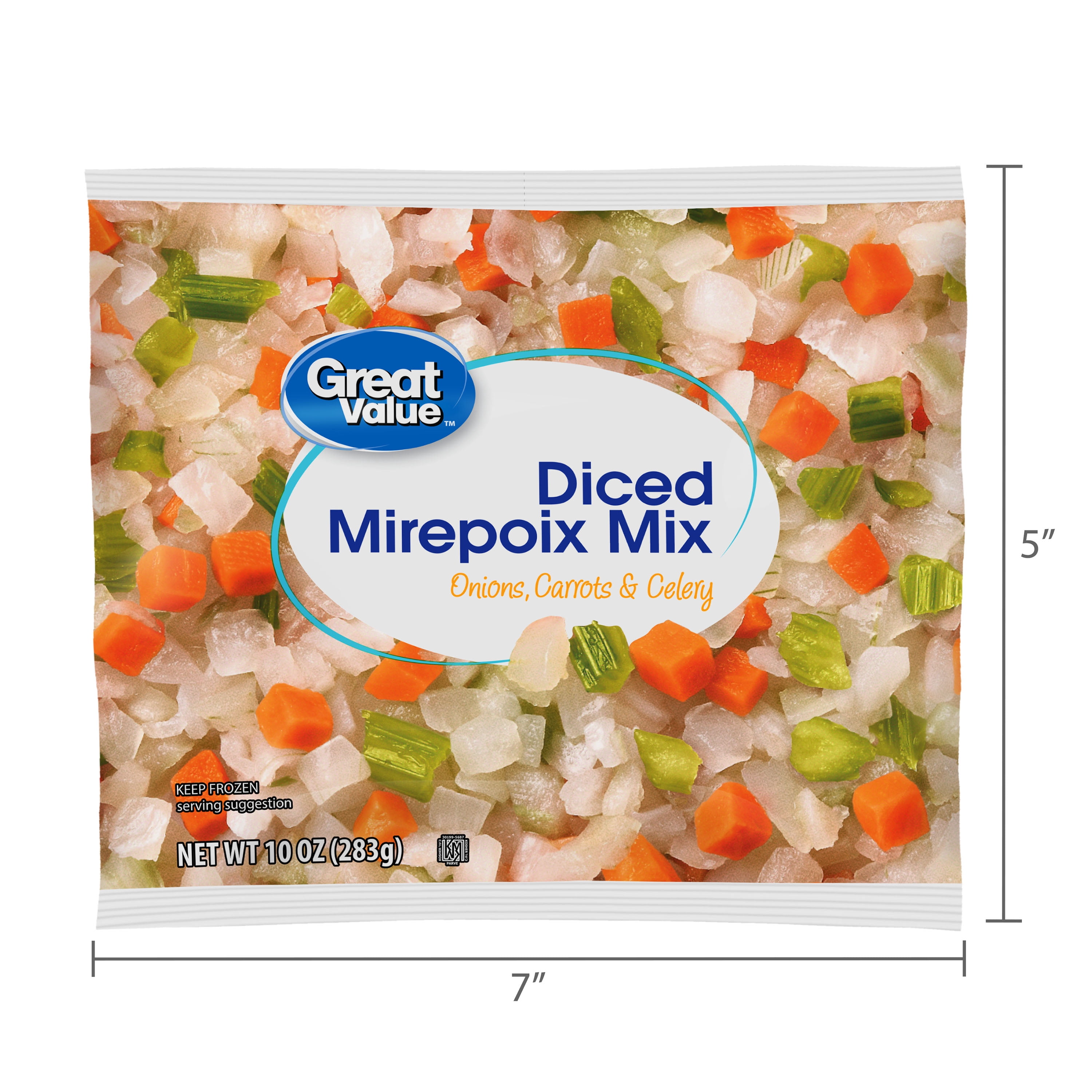 Great Value Diced Mirepoix Mix, 10 oz Bag (Frozen)