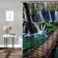 BCIIG Waterfall River Wooden Path Bathroom Shower Curtain Set with