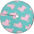 thumbnail image 1 of FMSHPON Cute Pink Fluffy Llama Xmas Christmas Tree Skirt Stand Mat for Holiday Party Decoration Indoor Outdoor 36 inches, 1 of 3