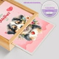 thumbnail image 4 of Happy Valentine's Day Miniature American Shepherd holding flowers Acrylic Plaque with Wood Photo Frame Box MAS Dog Lover Gifts Light Box - 03005, 4 of 5