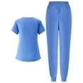 thumbnail image 5 of MLQIDK Sky Blue Scrubs Sets for Women Plus Size Scrubs Stretchy V Neck Scrub Pants and Tops Medical Scrubs Nursing Uniforms Med Couture Scrubs Sky Blue L, 5 of 5