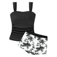thumbnail image 4 of DHFJKG Tankini Swimsuits For Women 2 Piece Set Ruched Tankini Top Floral Printed High Waisted Swimwear Shorts Bottom Trendy Beachwear, 4 of 4