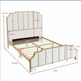 thumbnail image 2 of Metal Bed Frame with High Headboard, Wood Slat Support Upholstered Platform Bed Frame, 2 of 8