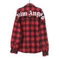 thumbnail image 3 of PALM ANGELS camisa a cuadros con letras, Top de algodón Artsy con botones1, 3 of 4
