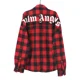 thumbnail image 3 of PALM ANGELS camisa a cuadros con letras, Top de algodón Artsy con botones2, 3 of 4